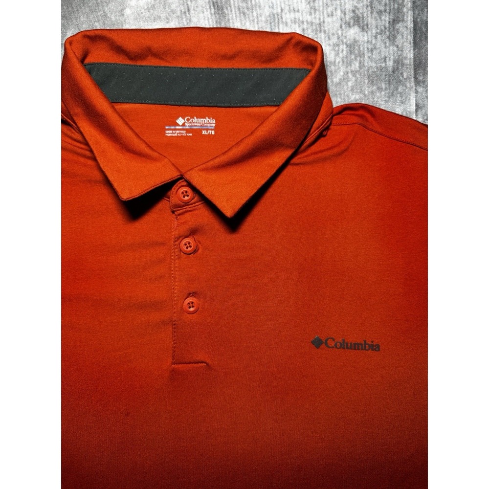 Columbia Men's Burnt Orange XL Polo Shirt Short Sleeve